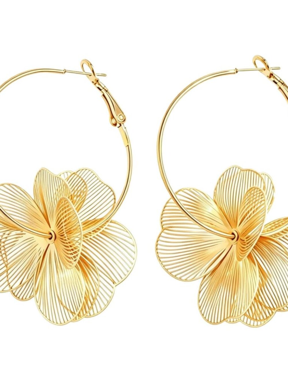 Irregular Statement Earrings for Women Unique Stainless Steel Petal White Enamel
